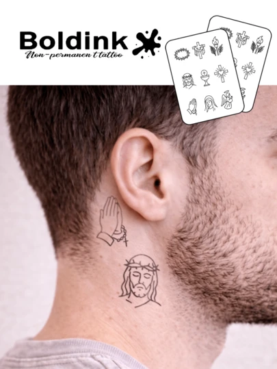  Bộ 2 hình xăm tạm thời chống thấm nước Boldink, họa tiết tôn giáo, thảo mộc, ngọt ngào, trang trí, giữ được 1-2 tuần, hình xăm thực vật và nước ép trái cây, lý tưởng để trang trí cơ thể vào mùa thu/đông, quà tặng Ngày Valentine phổ biến cho phụ nữ, món đồ không thể thiếu cho những người dẫn đầu xu hướng.