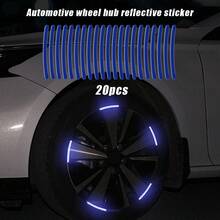 Blue Reflective Strip Stickers, Car Wheel Rim Reflective Stickers, Tire Warning Stickers, Green Creative, Motorcycle, Electric Vehicle, Sticker Decoration, Mountain Bike Reflective Wheel Strip Stickers, Suitable For Motorcycle Wheels, Cars, Bicycles, Bicycle Reflective Stickers, Decorative Stripes, Wheel Reflective Strip Stickers - Blue - View 10