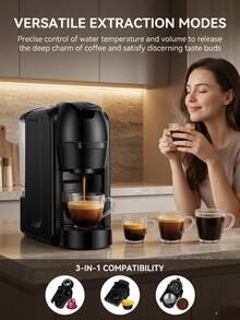 Automatic Espresso Machine 19 Bar Suitable For Coffee Capsules Espresso Powder Italian American Coffee Machine EU 240V Plug Type EU 4-In -1 Espresso Machine-Compatible With Hot And Cold Drinks, Easy To Clean And Rust-Proof, Ideal For Home Kitchens, Perfect Gift For Holidays - View 8