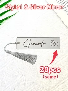 1/10/20pcs Personalized Laser Engraved Acrylic Name Tags, Custom Text Mirror Acrylic Bookmark With Tassel, Graduation Gift For Students, Class Of 2026 Party Favor, Custom Name Book Tag, Senior Night Keepsake, Wedding Place Card, Gift For Friends Classmates Teachers - Multicolor - View 14