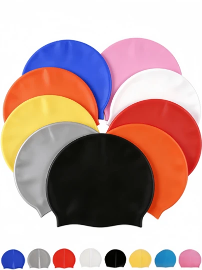 1 Mũ bơi silicon màu trơn dành cho người lớn - (Xanh dương, Đen, Trắng, Vàng) Chống thấm nước, chống trượt, độ đàn hồi cao, bảo vệ tai, chất liệu bền và mềm, thích hợp cho hồ bơi hoặc các môn thể thao dưới nước trên bãi biển, mũ bơi thời trang và thoải mái, vật dụng cần thiết cho bãi biển, phụ kiện hồ bơi.