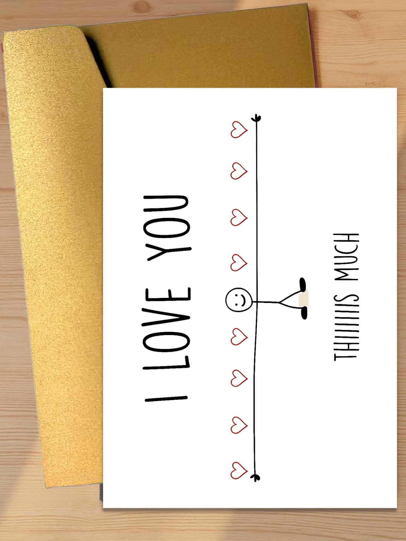 Tarjeta de felicitación talla grande dulce con sobre - Tarjeta romántica de aniversario y cumpleaños para él o ella - Regalo perfecto para novia, novio, esposa, esposo - A - Ver 1