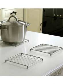 1 pieza Almohadilla resistente al calor, Tapete de mesa de cocina, Posavasos y Bandeja para cubiertos - Plateado - Ver 1