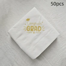 50张/包 毕业祝贺餐巾纸，毕业派对餐桌装饰，2026届毕业生“你做到了！”毕业装饰餐巾纸，派对用品，派对装饰品，礼品包装纸，教师节礼物，毕业帽，2026届毕业，纸巾 - 多色 - 查看 7
