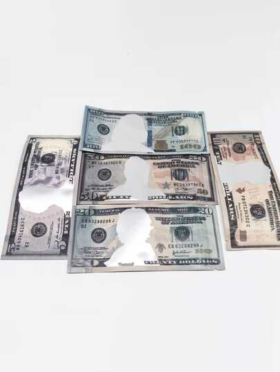 20个随机空收纳礼品袋，适用于返校季，激光切割聚酯薄膜拉链塑料袋，自立式自封容器，20个混合美元图案，适用于万圣节、感恩节和圣诞节庆祝活动