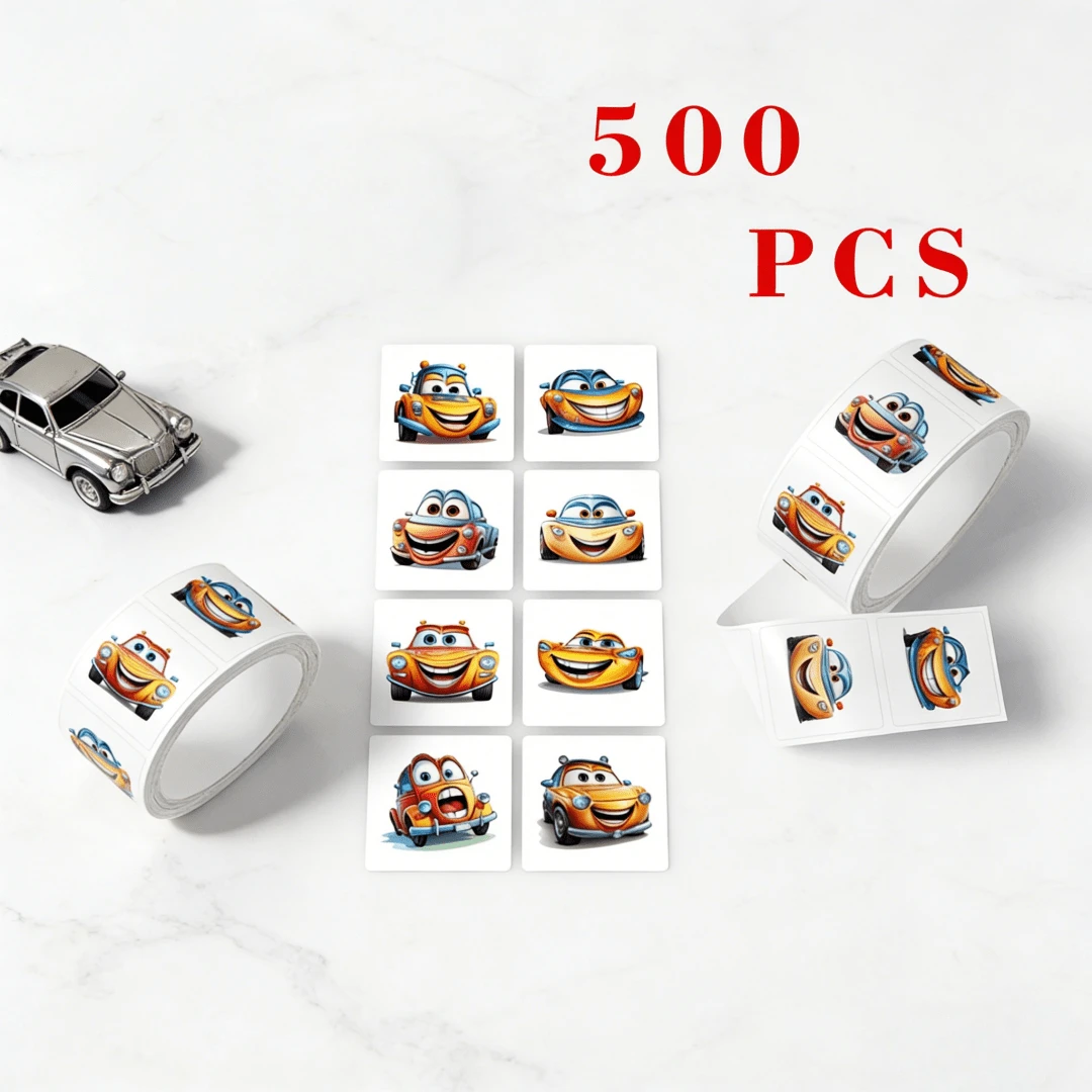 500 miếng dán hình xe hơi hoạt hình dễ thương, thích hợp dán lên bình nước, máy tính xách tay, ván trượt, làm quà tặng sinh nhật và phần thưởng trong lớp học. - CX-15 (500 chiếc) - Xem 1