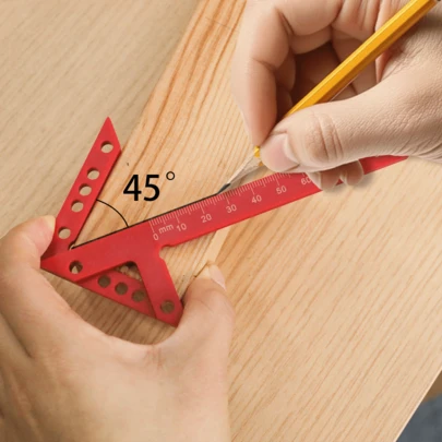 Precision ABS Center Finder & Line Gauge With 45/90° Angle Marking Ruler - Woodworking Tool For Carpenters