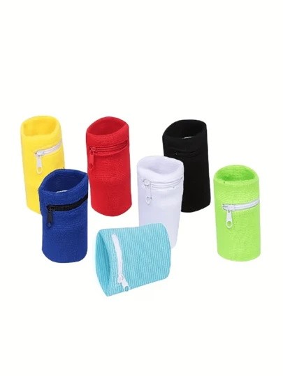 1 pieza Bolsa de muñeca con cremallera - Brazalete deportivo unisex, adecuado para correr, caminar, baloncesto, tenis, senderismo, fitness y diversos escenarios deportivos, bolsa de muñeca