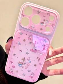 Casing Ponsel Kartun Lucu Kelinci Pita Merah Muda dan Bunga, Cocok untuk iPhone 17 Pro Max, 17 Pro, 17, 16 Pro Max, 16 Pro, 16, 15 Pro Max, 15 Pro Max, 15 Pro, 15, 14 Pro Max, 14 Pro, 14 dan Model Lainnya, Pelindung Belakang Anti Jatuh - Pita kelinci bermotif bunga - View 4