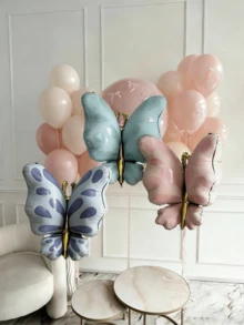 44/5/1 Set Butterfly Unicorn Number Aluminum Foil Balloon Set 0-9, Includes 32 Inch Ivory White Numbers, Standing Unicorn, Butterfly, Heart Shaped Foil Balloons And Latex Balloons, Suitable For Birthday Decoration, Baby Shower, Christening, Wedding Theme Party Supplies, Party Atmosphere Decoration, Indoor/Outdoor Decor, Bridal Shower, Family Party Decoration. - Standing Rocking Horse With Bow - View 4