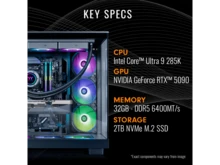 Thermaltake LCGS View U2890-380XL Gaming Desktop (Intel Core Ultra 9 285K, ToughRam 32GB DDR5 6400MT/S RGB Memory, NVIDIA GeForce RTX 5090, 2TB NVMe M.2, Wifi, Windows 11) VXLB-Z890-590-LCS - US B Type Plug(110-127V) - View 3