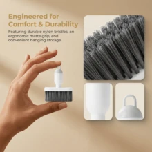 Mini Handheld Cleaning Brush, Reusable Gap Cleaner, Suitable For Laptops, Desktop Keyboards, Car Interiors, Window Gaps, Kitchen Dead Corners And Hard-To-Reach Living Room Areas, Ideal For Home, Living Room And Car Use, 2-In-1 Window Cleaning Tool - White - 2-in-1 Multifunctional [Brush] - View 8