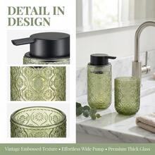 2pcs Bathroom Set: Glass Liquid Soap Dispenser + Toothbrush Holder, Luxury Retro Vanity Countertop Decor Accessories - Multicolor - View 8