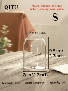 1 pièce Petit vase hydroponique en verre transparent artisanal moderne, décoration romantique pour la Saint-Valentin, accessoire de maison de luxe minimaliste, convient pour rafraîchir le salon, refaire le bureau, décoration de mariage et de fête, vases en verre - Transparent - Voir 16
