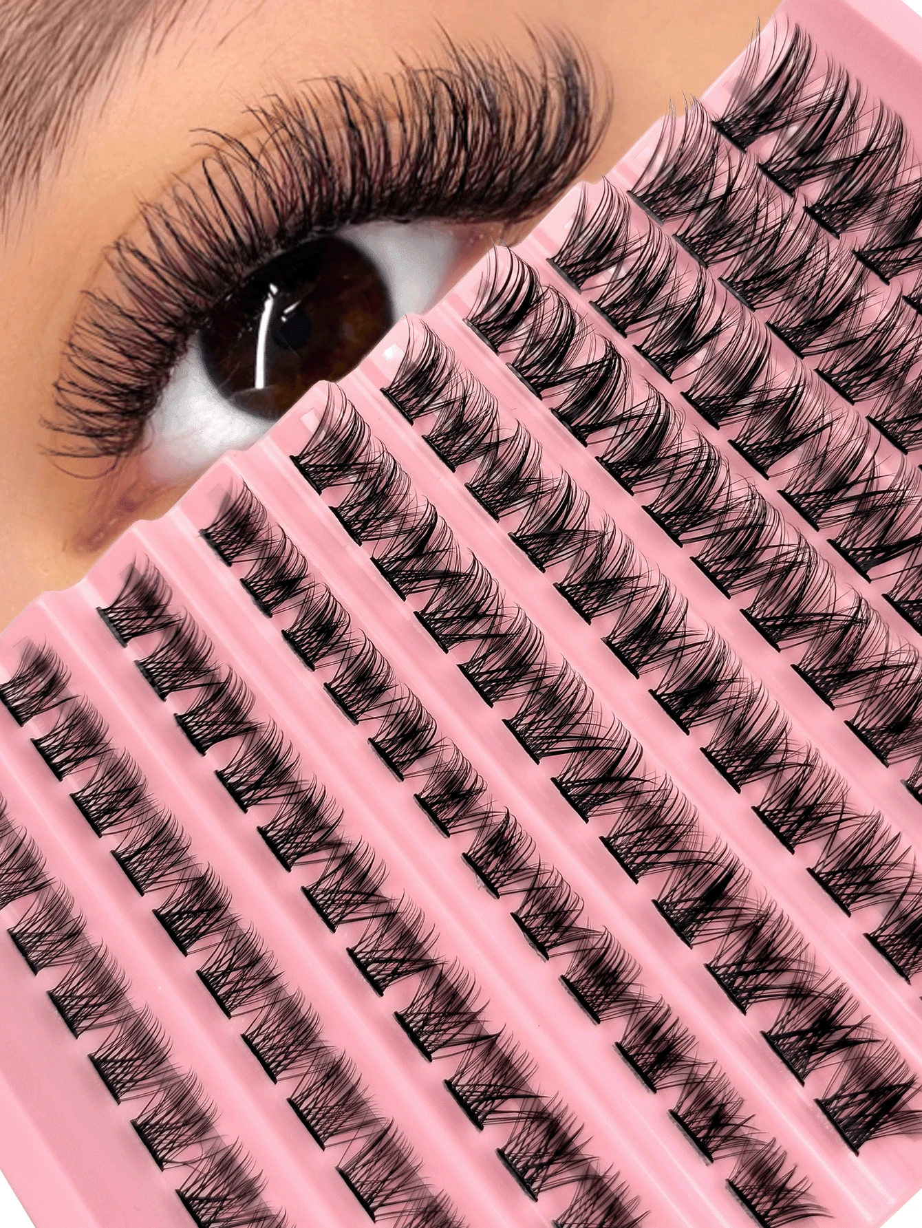 Hinarin 120pcs Cluster False Eyelashes 8-16mm Length Fine & Natural And Realistic Makeup Effect Suitable For DIY Eyelash Extension Made Of High-Quality Synthetic Material