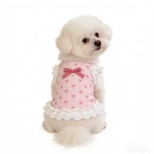 1pc Soft & Comfortable Ditsy Floral Sleeveless Dress For Small Dogs & Cats, Lightweight & Breathable, Suitable For Spring/Summer/Autumn, Prevent Shedding, Fit For Pug, French Bulldog, Pomeranian, Golden Retriever, Outdoor Walking, Holiday Gift - Pink - View 5
