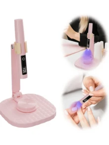 可攜式UV LED美甲燈附可折疊支架，USB供電美甲凝膠固化燈附計時顯示，LED美甲燈條適用於凝膠指甲油、壓克力與接長指甲，快速乾燥美甲工具，適合居家DIY與美甲沙龍使用 - 彩色 - 查看 10