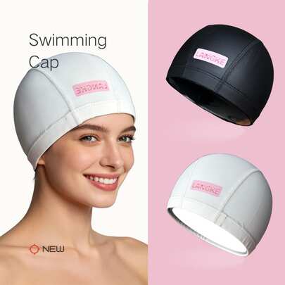 Mũ bơi bằng chất liệu PU, co giãn cao, mềm mại, chống thấm nước, không gây khó chịu, phù hợp cho cả nam và nữ.