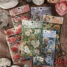 1/2 Pack Random Flower Stickers - Multicolor Flower Stickers Suitable For Various Occasions. Can Be Used For DIY Phone Cases, Luggage Or Decorating Your Photo Album - Multicolor - View 1
