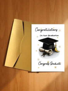 Tarjeta de felicitación única para celebrar la graduación y sobre - Regalo perfecto para amigos y familiares - Diseño de dibujos animados - Temas inspiradores - Adecuado para estudiantes universitarios y de secundaria - A - Ver 14
