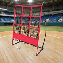 SHIOUCY 9-Slot Baseball Training Net, 35.43x17.7x41.73in 9-Grid Pitching Net, Baseball Practice Net, Free Standing Baseball Throwing Net For Batting Fielding Indoor Outdoor Practice - Black+Red - View 3