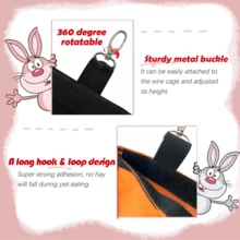 600D Oxford Cloth Rabbit Hay Feeder Bag, Orange Hanging Hay Storage Bag Suitable For Rabbits, Hamsters And Other Small Pets - Coral Orange - View 5
