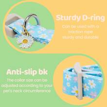 Bobo Rainbow Dog Collars Spring Summer Blue Daisy Print Pet Collar Holiday Adjustable Pendant Collar With Quick Release Plastic Buckle For Dogs - Blue and White - View 5