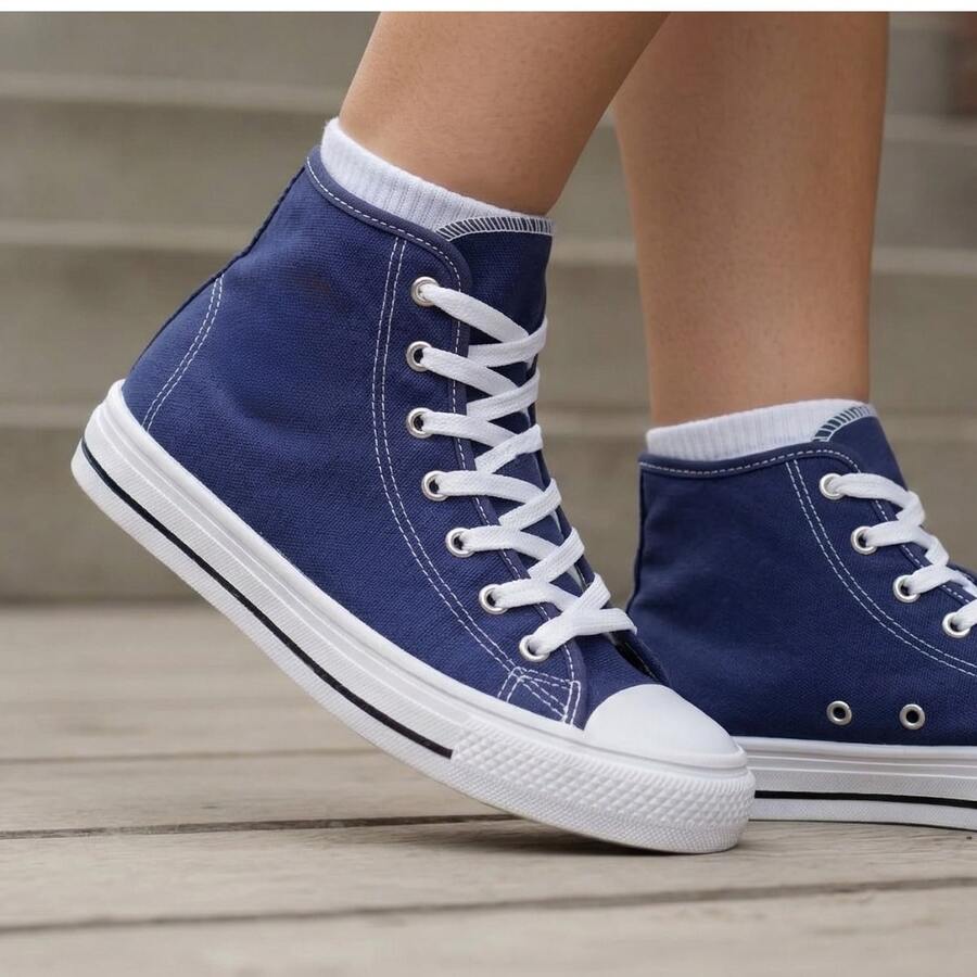 Women's All Star Comfortable High-Top Sneakers - Navy Blue - View 1