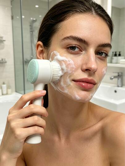 2-In-1 Silicone Facial Cleansing Brush, Soft Bristle Face Exfoliating Brush, Double-Sided Cleansing Tool, Ultra Soft Deep Pore Cleansing Silicone Exfoliating Brush For Massage, Makeup Removal, Skincare, Deep Pore Cleansing And Gentle Exfoliation, Manual Cleansing Massage Tool