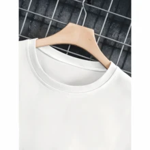 1pc T-Shirt, Graphic Short Sleeve Lightweight Crew Neck Cotton T-Shirt - White - View 5