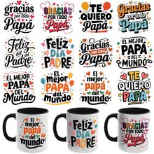 12 Stücke/Set Dia Del Padre DIY Glas Glas Transferpapier UV DTF Hochleistungs-Selbstklebepapier, geeignet zum Dekorieren von Tassen und Flaschen - Verschiedenfarbig - Übersicht 1