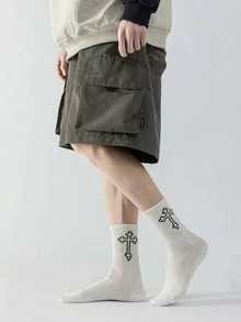 20 đôi tất cổ ngắn màu trơn unisex, mềm mại và thoải mái, tất có đường may, kiểu phương Tây, tất cổ cao, tất có đường may gia cố, tất kiểu phương Tây, tất chấm bi, tất thường ngày, tất hàng ngày - Nhiều màu - Xem 2