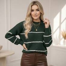 Knitted Sweater With Embossed Pattern And Weave, Autumn/Winter. - Verde - Ver 5