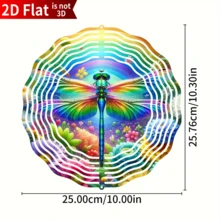 1pc Classic Metal Dragonfly Rotating Decor, 2D Flat Design, No Power Needed, No Feather, Suitable For Home Decor And Creative Gifts, Random Style - Multicolor - View 11