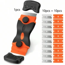 Scraper/Spatula Bermata Ganda Plastik/Logam - Alat Scraper Plastik dengan Mata Pisau Logam dan Plastik, Cocok untuk Menghilangkan Vinyl, Cat, Stiker, Membersihkan Mobil, Jendela, Kaca, Kayu, Peralatan Dapur Tanpa Menggores - Beraneka warna - View 9