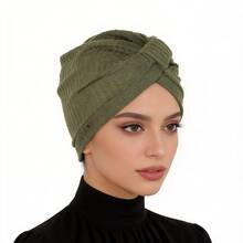 1pc Women's Muslim Hijab, Fashionable Thick Hat, Convenient For Malaysian Home Wear, Versatile Design - Waffle Hat In Multiple Colors - View 16
