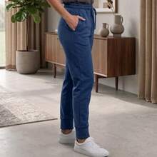 Thick Cotton Jogger Sweatpants With Pockets, Comfortable Style, Elastic Waistband. - Navy Blue - View 4