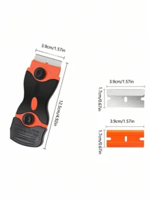 Scraper/Spatula Bermata Ganda Plastik/Logam - Alat Scraper Plastik dengan Mata Pisau Logam dan Plastik, Cocok untuk Menghilangkan Vinyl, Cat, Stiker, Membersihkan Mobil, Jendela, Kaca, Kayu, Peralatan Dapur Tanpa Menggores - Beraneka warna - View 6