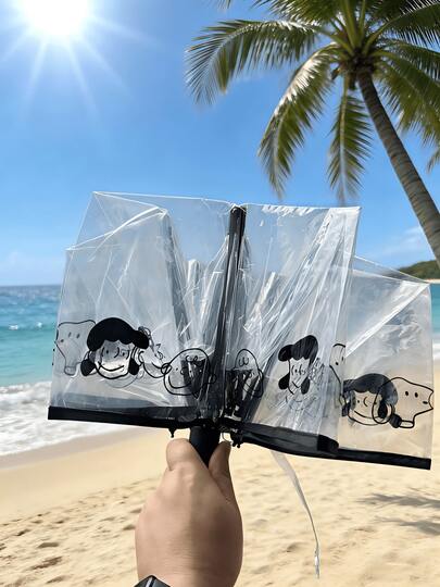 SNOOPY 1 chiếc ô gấp trong suốt, thích hợp để đi làm, đi học, đi du lịch và làm quà tặng.