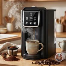Single Serve Coffee Maker, Hot And Iced Coffee Machine For Ground Coffee, 6 To 14 Oz Brew Sizes, With 50 Oz Large Water Tank, Removable Drip Tray, 430 Stainless Steel. - 美規A型插(110-127V) - 查看 8