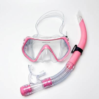 قناع غطس عالمي للبالغين والمراهقين مع أنبوب تنفس، غطاس جاف جزئيًا، قناع من الزجاج المقسى للسباحة والغطس والعطلات الشاطئية والرياضات المائية