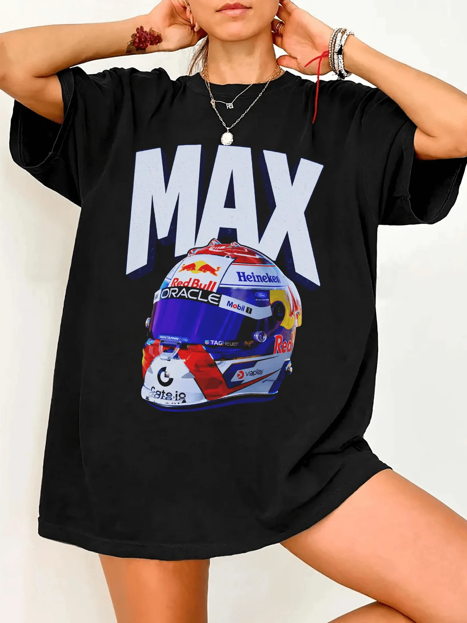 Retro F1  T-Shirt,  33 Graphic T-Shirt, F-FormulaS 1 Racing Fan T-Shirt, Vintage Verstappen Sweatshirt - Black - View 1