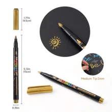 12pcs Metallic Watercolor Pens, Suitable For Painting And Graffiti, Quick-Drying Vivid Colors, Ideal For DIY Photo Album, Black Card, Collage, Crafts, Ceramic, Stone, Glass, Birthday, Christmas, Valentine's Day, New Year Gifts, And Easter Gifts! - 12pcs (12 Colors) - View 4