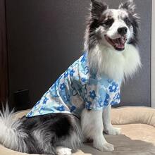 1pc Pineapple Print Pet Dress For Medium-Large Dogs, Spring/Summer/Autumn, Cute Cap Sleeve Dress For Golden Retriever, Labrador, Samoyed - Baby Blue - View 6