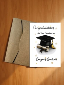 Tarjeta de felicitación única para celebrar la graduación y sobre - Regalo perfecto para amigos y familiares - Diseño de dibujos animados - Temas inspiradores - Adecuado para estudiantes universitarios y de secundaria - A - Ver 12