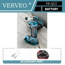 VERVEO 電動工具 20V 無刷衝擊起子機 360N.M 高扭力 全銅馬達 升級版 USB-C 充電式鋰電池組 適用於木工家具組裝維修 1/4" 六角批頭電動起子 DIY - 藍色 - 查看 12