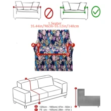 1 buah Kain Sutra Susu Anti Selip Elastis Penutup Rok Sofa Dekoratif, Motif Bulu & Daun Tercetak, Warna-warna Cerah, Ramah Hewan Peliharaan, Anti Debu, Tersedia dalam Ukuran 1/2/3/4 Dudukan, Cocok untuk Semua Musim - MultiWarna - View 15