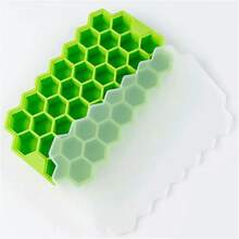 1pc 37-Cavity Hexagon Silicone Tray, Unique Honeycomb Cube Mold For Beverages, Essential Kitchen Tool - View 3