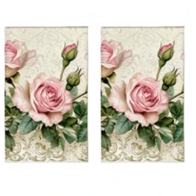 1pc/2pcs/4pcs/6pcs/8pcs/100pcs Kitchen Towels, With French Vintage Pink Rose Lace Trim/Vintage Scroll Pink Rose Pattern, Made Of 100% Polyester, Highly Absorbent, Quick Drying And Easy To Clean, Hand Wash, Machine Wash And Dry Clean Friendly - Multicolor - View 14
