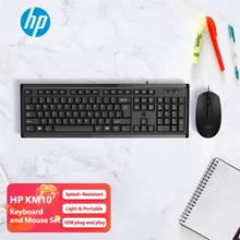 HP KM10 Wired Keyboard and Mouse Set Computer Laptop Mouse USB Wire Keyboard For Office Gaming High Quality Original HP Keyboard and Mouse Sets KM10/K10 - 查看 13